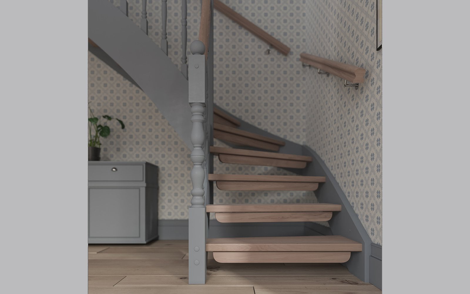 Turned posts for the traditional staircase